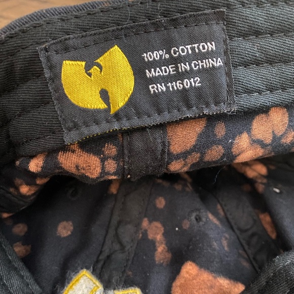 Vintage Tie-Dye Black Yellow Wu-Tang Clan Adjustable Slide Back Hat One Size - Picture 2 of 5